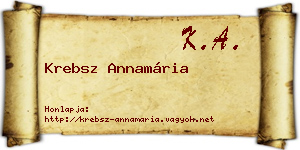 Krebsz Annamária névjegykártya
