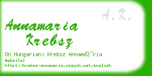 annamaria krebsz business card